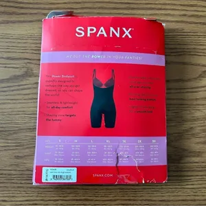 SPANX Shapewear for Power Series Open-Bust Mid-Thigh Bodysuit Black Size 1X thumbnail 3