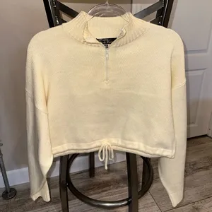 Women’s Quarter Zip Cropped Sweater thumbnail 1