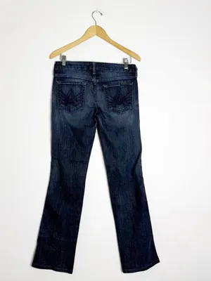 7 For All Mankind A Pocket Flare Jeans Women’s 27 Dark Wash Stretch Denim thumbnail 2