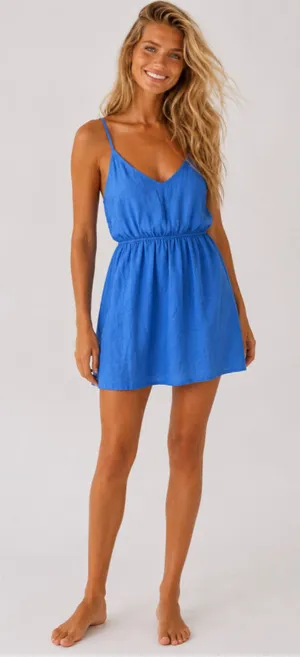 J Crew Linen Mini Dress Coastal Resort Vaca Sundress Quiet Luxury Parisian Clean thumbnail 1