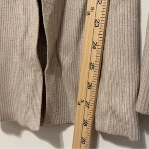 Abercrombie & Fitch Beige Ribbed Knit Flare Wide Leg Slit Pants Size Large thumbnail 7