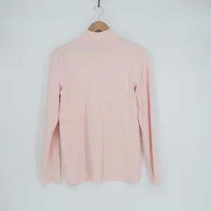 Preswick & Moore Shirt Womens M Light Pink Cotton Stretch Mock Neck Side Slit thumbnail 4