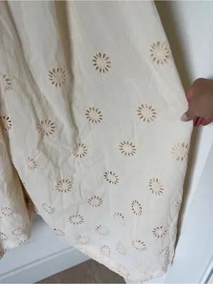 Free People Sweet Serenade Pull On Eyelet Wide Leg Cotton Floral Pants Sandshore thumbnail 5