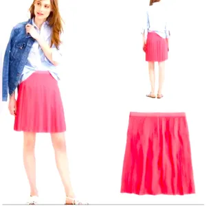 J. Crew Orange Pink Midi A-Line Skirt thumbnail 2