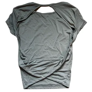 Bershka Gray Women's Cross Back and Backless Top thumbnail 2