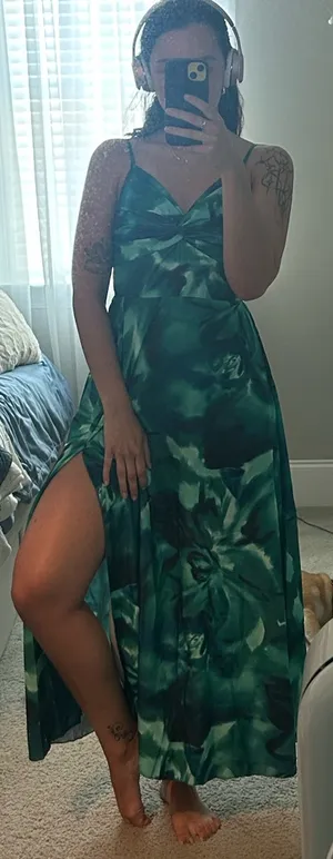 Amazon Green Blue Midi Dress  thumbnail 1