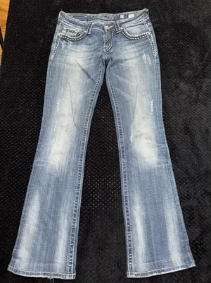 Miss Me Womens Bootcut Jeans Medium Wash Embroidered Studded Mid Rise Sz 29 thumbnail 1