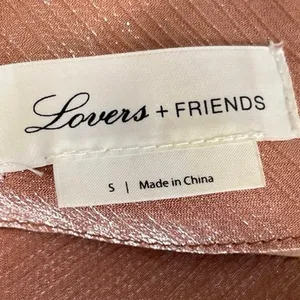 REVOLVE x Lovers + Friends Kendall Rose Metallic One Shoulder Tie Blouse Top S thumbnail 5