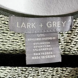 Lark + Grey Striped Midi Dress Womens Sz L/XL Green Fitted Bodice Casual‎ thumbnail 3