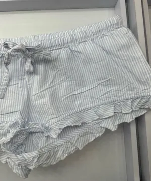 Brandy Millville Blue Striped Mini Shorts (Ready To Ship) thumbnail 1
