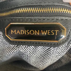 Madison West Black Vegan Leather Shoulder Bag thumbnail 7