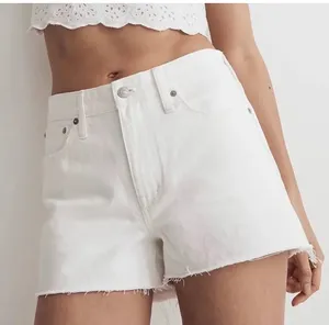 Madewell White Relaxed Denim Shorts thumbnail 1