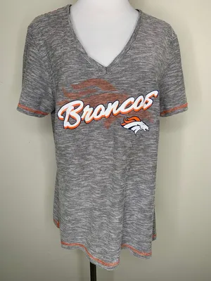 Denver Broncos Gray V Neck T shirt NFL Team Apparel Sz XXL thumbnail 1