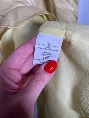 Molly Green Womens Yellow Shiny Puff Sleeve Mini Dress Small thumbnail 3