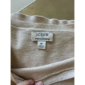 J.Crew Factory With Cashmere Crewneck Sweater Medium Oatmea thumbnail 2
