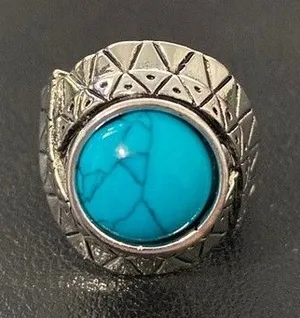 Silver and Turquoise Ring Size 8.25 thumbnail 1