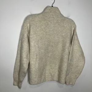 Vince Camuto half zip sweater cream cozy neutral trendy‎ women's size medium thumbnail 6