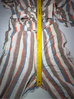 Show Me Your MuMu Striped Tie-Front Jumpsuit in Cream, Rust, Blue, Olive thumbnail 6
