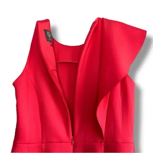 Vince Camuto one sleeve large ruffle red dress NWT size 10 thumbnail 6
