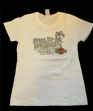 Harley-Davidson White Tee Honduras Roatan thumbnail 1