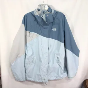 The North Face XL Jacket Colorblock Windbreaker Hooded Blue‎ Hiking Coat C thumbnail 12