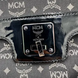 MCM Monogram Black and Gray Shoulder Bag thumbnail 9