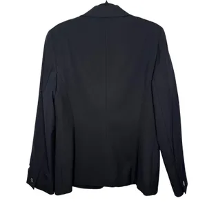 Lafayette 148 Size 12 Classic Navy Blue Wool Blazer Jacket 2 Button $1,298 thumbnail 3