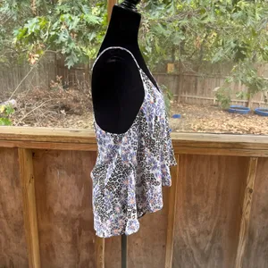 Free People Sweet Meadow Cami Blue & Brown Beaded Size M thumbnail 4