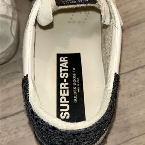 Golden Goose White Sneakers with Gold Star and Black Glitter Heel Tab Size 39 thumbnail 10