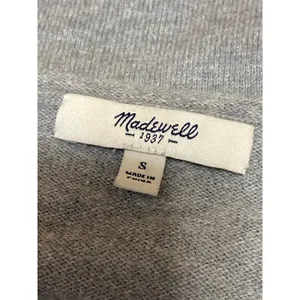 Madewell Women's Gray Wool Knit V-neck Long Sleeve Sweatshirt Sweater Top Size S thumbnail 3
