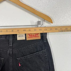 Levis 94‎ Baggy Jeans Womens 25x31 Mid Rise Straight Leg Black Wash Effortless thumbnail 8