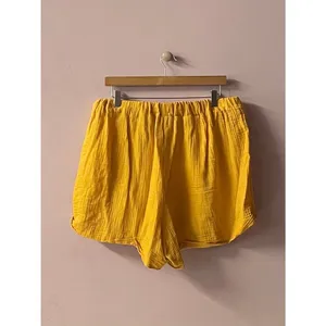 SHEIN Curve Mustard Yellow Gauzy Summer Shorts Size 2XL thumbnail 2