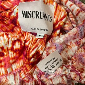 MISCREANTS One-Shoulder Ruched‎ Mini Bodycon Dress Orange Tie-Dye UK 8 / US 4 thumbnail 9