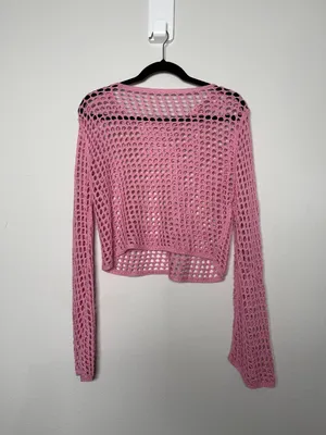 PINK See-Through Knit  Top thumbnail 3