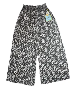 CeCe Black Floral Wide Leg Pants Size S NWT thumbnail 1