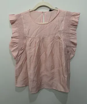 English Factory Dusty Pink Ruffle Detail Blouse Top JJ913T NWT Size XS thumbnail 1