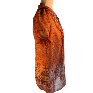 Six Degrees Orange Boho Blouse Womens Size L Size L thumbnail 3