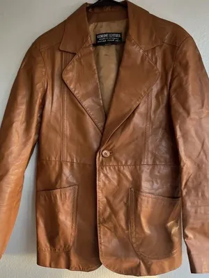 Vintage Blazer Women’s Sz 40 genuine Lined leather jacket made in Uruguay thumbnail 4