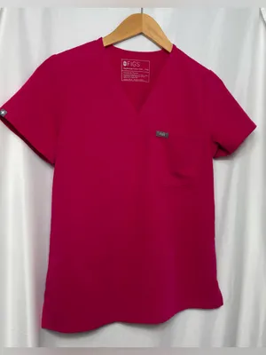 FIGS Scrub Set Top & Jogger Pants Magenta Medical Uniform XXS thumbnail 2