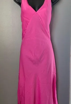 A New Day Pink Sleeveless V-Neck Midi Sundress thumbnail 1