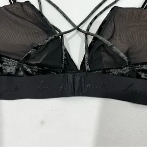 Pink Victoria's Secret Velvet Bralette Bra Size XXL Strappy Back thumbnail 6