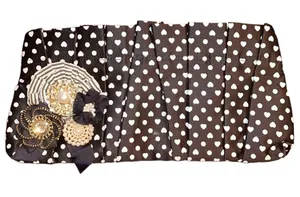 Express Heart Shape Polka Dot Clutch thumbnail 1