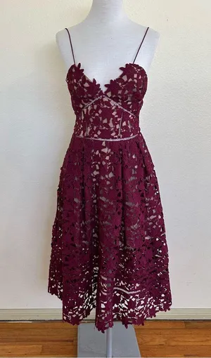 Self-Portrait Azalea Dress Burgundy, S (US 6, UK 10) thumbnail 3