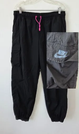 Nike Women's Icon Clash Joggers Warm Up Baggy Oversized Black Large Streetwear thumbnail 1