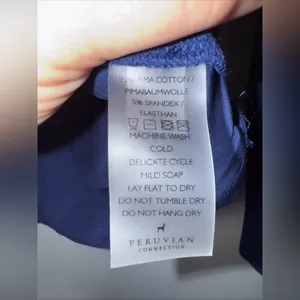 peruvian connection Xs‎ Blue Long Sleeve Round Neck Top thumbnail 4