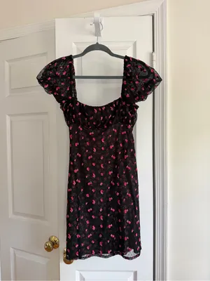 Free People Sugar and Spice Floral Mesh Mini Dress XS thumbnail 9