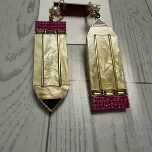 Authentic Betsey Johnson Great Teacher Gift Yellow Pencil‎ Dangly Earrings thumbnail 2