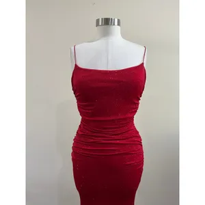 Windsor Red Glitter Ruched Bodycon‎ Maxi Dress Formal Prom Evening XS thumbnail 4