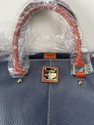 NWT Dooney & Bourke Pebble Grain Chelsea Shopper Tote Bag - Midnight Blue thumbnail 4