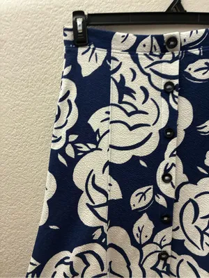 Maeve By Anthropology Amiens Flounce Floral Blue & White Midi Skirt M thumbnail 6
